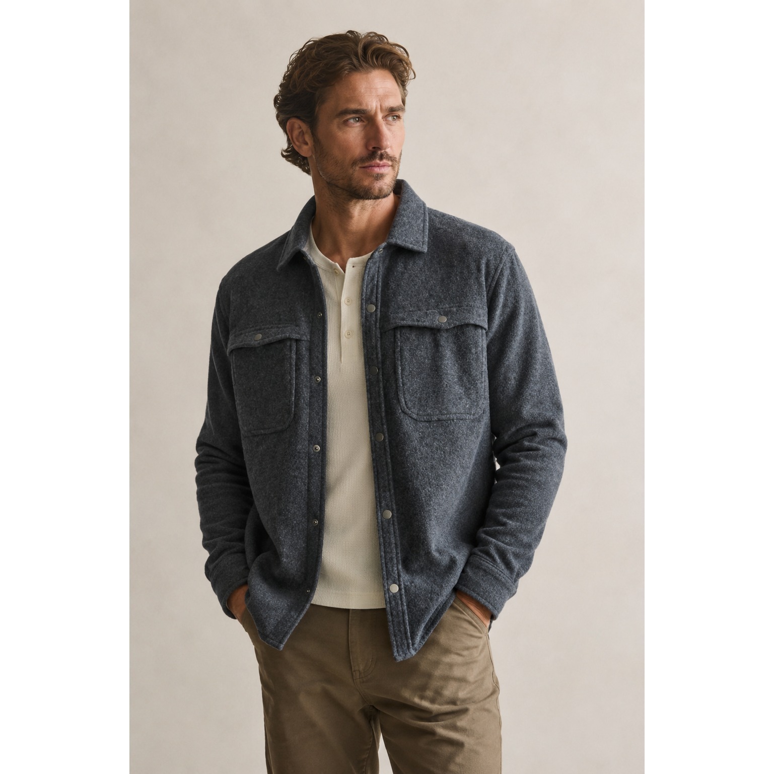 Toad & Co Shacket Jacket Shirt Sz 2xl Gray Felt Wool Blend Mid Weight Fall
